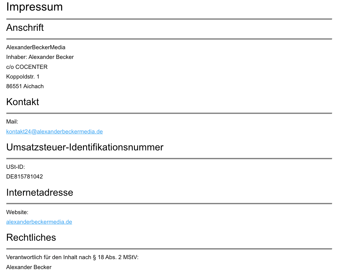 Illustration für das Impressum von AlexanderBeckerMedia